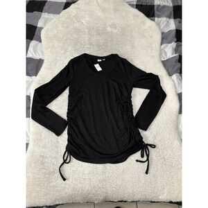 New Gap Sweater Women Size Small Black‎ Softspun Lace Up Sides